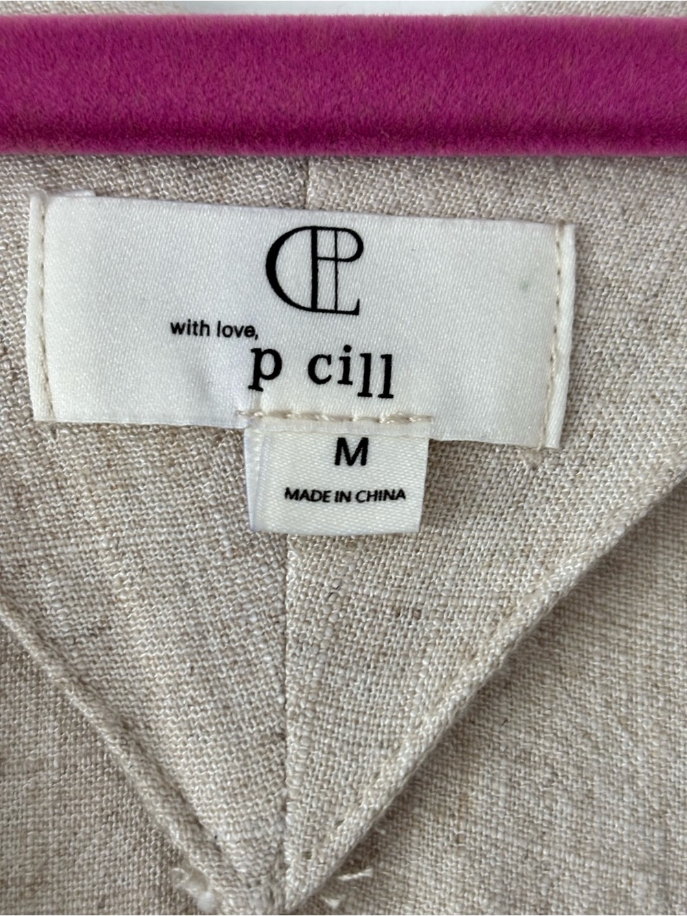 CP with Love P Cill Linen Blend Midi Caftan Dress Beige V-Neck Size Medium - Picture 5 of 9